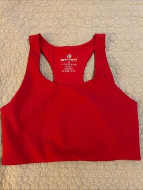 90 Degree By Reflex Red Racerback Sports Bra Crop Top